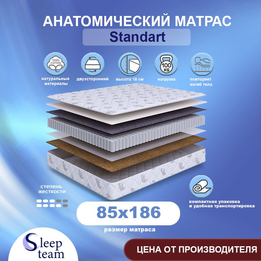 Sleepteam Матрас Standart, Независимые пружины, 85х186 см #1