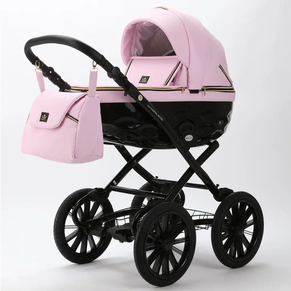 Коляска 2в1 Adamex Chantal RETRO Deluxe C132 розовая экокожа - купить с ...