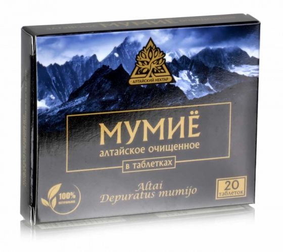 Алтайский нектар, Мумиё алтайское очищенное, в таблетках, 20 таблеток ...