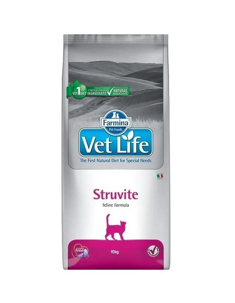 Vet life Struvite для кошек при МКБ струвитного типа 10кг - купить с ...