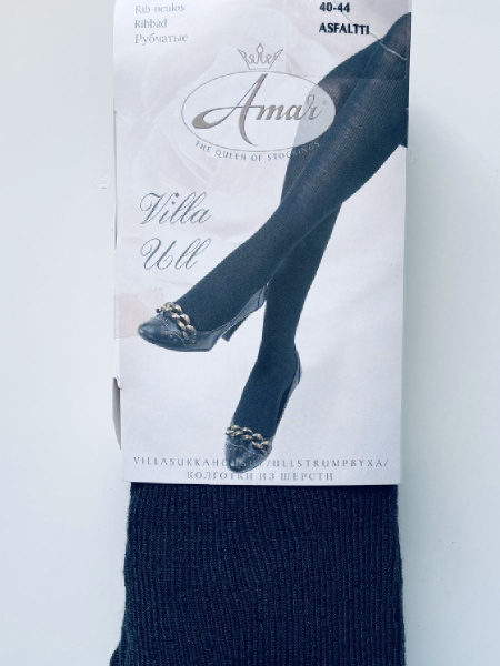 Колготки VOGUE шерстяные колготки Amar Wool Rib в рубчик 438 асфальт, 1 ...