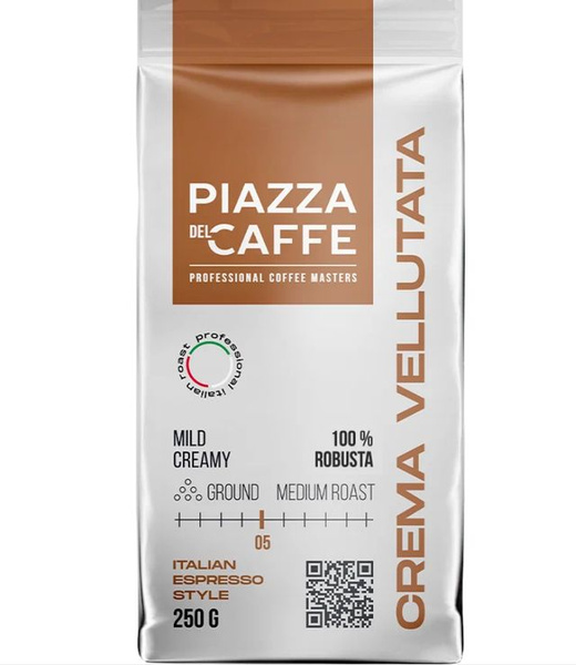 Piazza del Caffe Кофе Крема Велютата, 250 г - купить с доставкой по ...