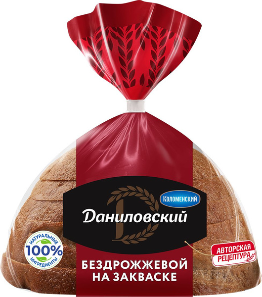 Хлеб бездрожжевой Даниловский ржано-пшеничный Коломенский, 350г ...