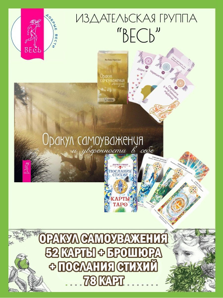 Характеристики Оракул самоуважения(52 карты+книга)+Послания стихий(78 ...
