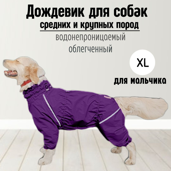 Дождевик для собак средних и крупных пород (ретривер/лабрадор) с ...