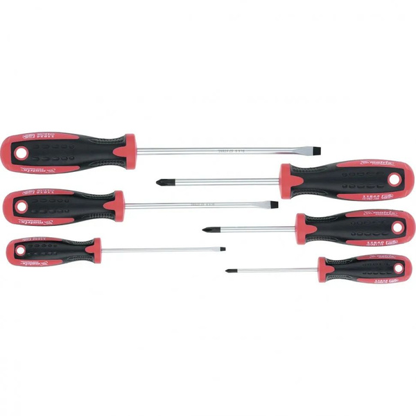 Набор отверток,сталь S2, двухкомпонентные рукоятки, 6 шт., // MATRIX ...