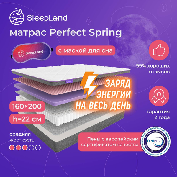 Характеристики SleepLand Матрас Perfect Spring, Независимые пружины ...