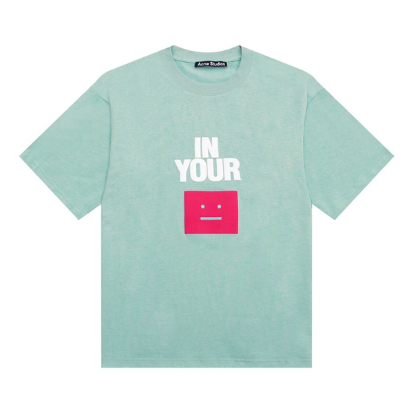 Футболка Acne Studios, размер 48, 50, цвет светло-зеленый, 100% хлопок ...