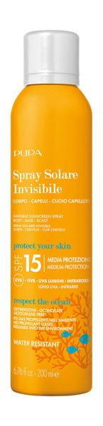 Солнцезащитный спрей для тела и волос Invisible Sunscreen Spray SPF 15 ...
