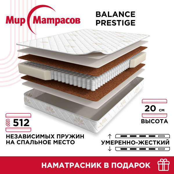 Матрас Мир Матрасов Prestige серия Balance, С зональным пружинным ...