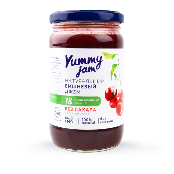 Вишневый джем без сахара натуральный низкокалорийный Yummy Jam, 350 гр ...