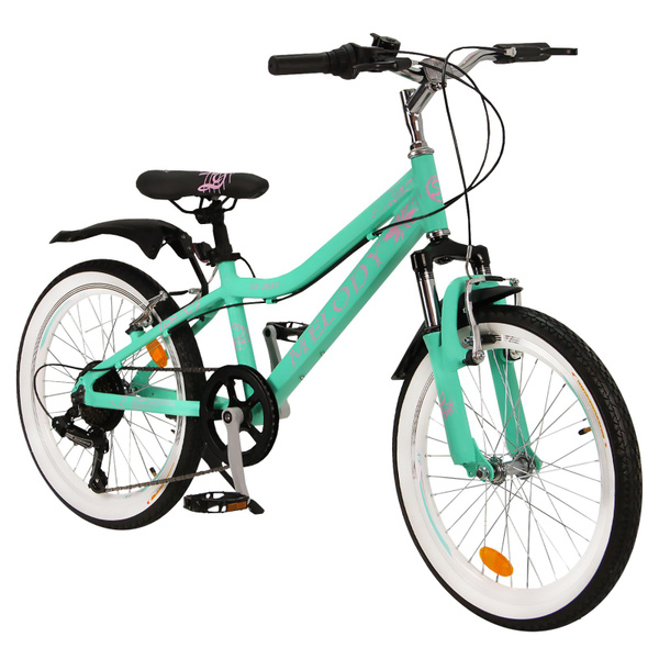 Горный велосипед детский скоростной Melody 20" бирюзовый, 6-12 лет, 6 ...
