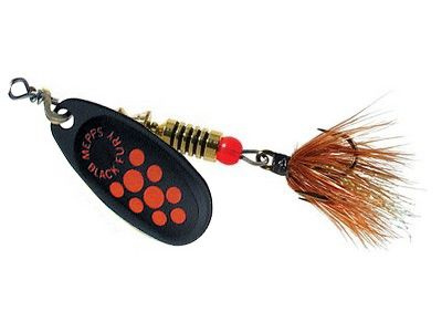DAIWA Mepps Black Fury, Toupie avec Mouche, points orange, 52-37003