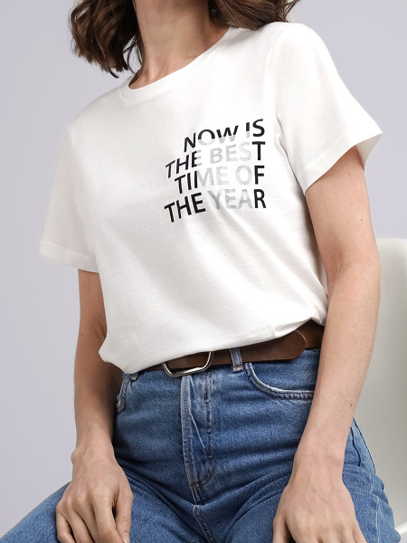 Футболка CLEVER WEAR, размер 42, цвет белый бриллиант, 100% хлопок ...
