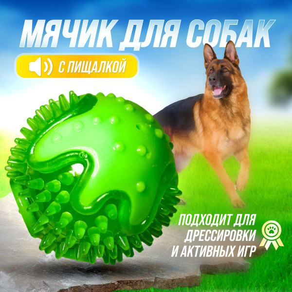 Игрушка для собак / Мячик для собак с пищалкой - купить с доставкой по ...