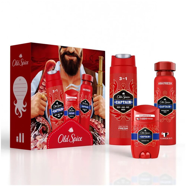 Средство для душа Old Spice Подарочный набор Captain (Гель для душа 3в1 ...