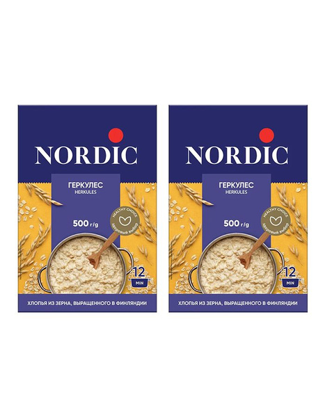 Хлопья овсяные Nordic Геркулес финский, 2 уп по 500 гр - купить с ...