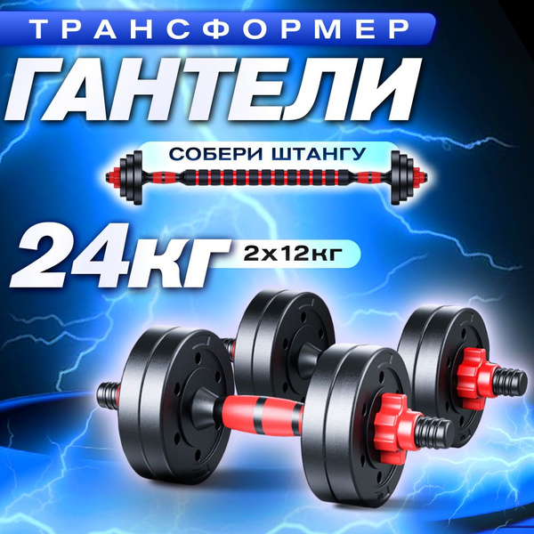 Гантели АТЛАНТ разборные для фитнеса12, 2 шт. по 12 кг - купить по ...
