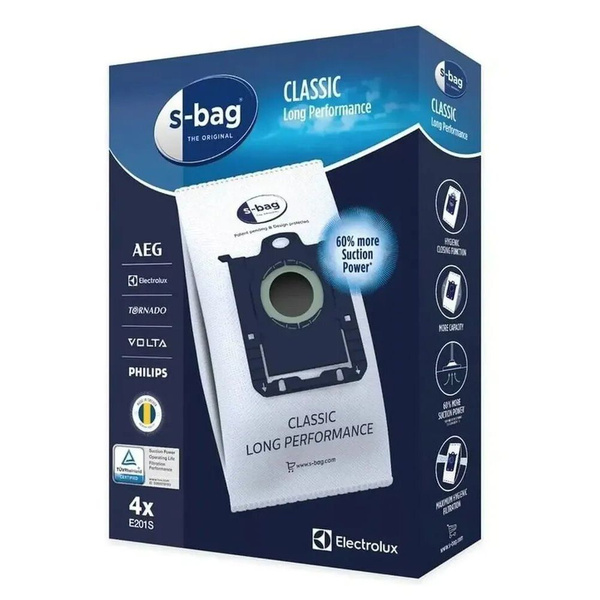 Мешки для пылесоса Philips Electrolux S-Bag E201S Classic Long ...