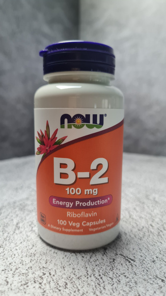 NOW Vitamin B-2, 100 vcaps Нау Витамин Б-2, Рибофлавин при нарушении ...