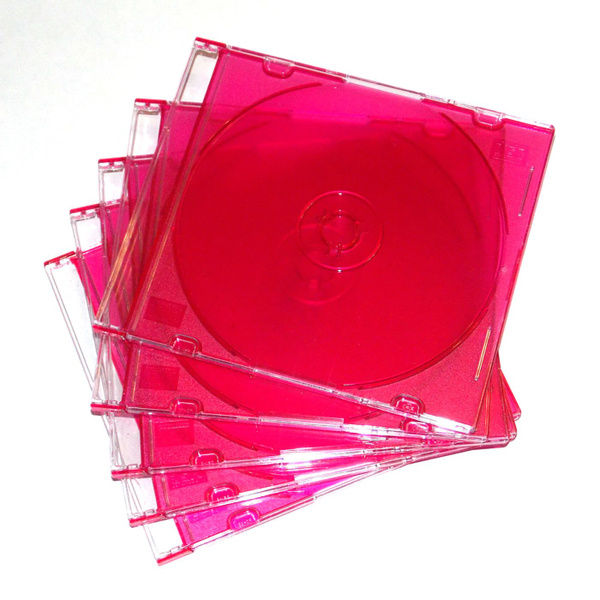 Бокс для CD/DVD дисков, Slim 5мм, красный. (5 шт. комплект) - купить с ...