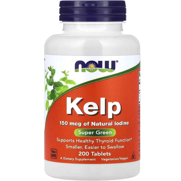 NOW Kelp 150 mcg of Natural Iodine 200 tabs / Йод из Ламинарии 150 мкг ...