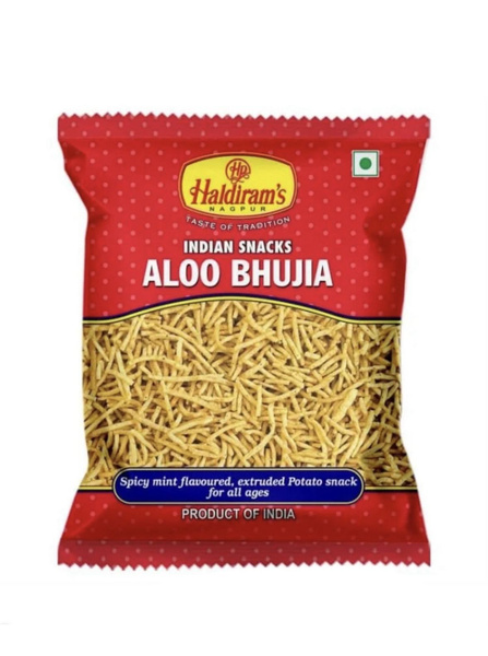 Снэк ALOO BHUJIA. Хрустящая острая лапша из картофельной и нутовой муки ...