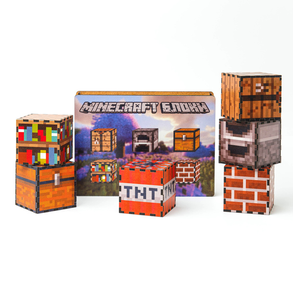 Фигурки игрушки Minecraft майнкрафт блоки кубики 6 шт - купить с ...