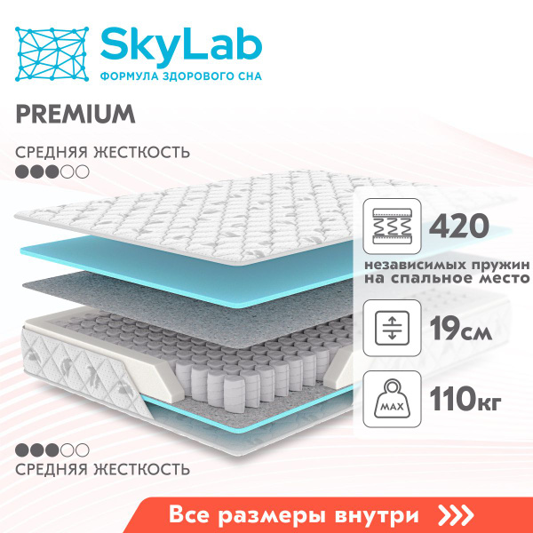 Матрас SkyLab Комфи Боннель, Независимые пружины, 90 - купить по ...