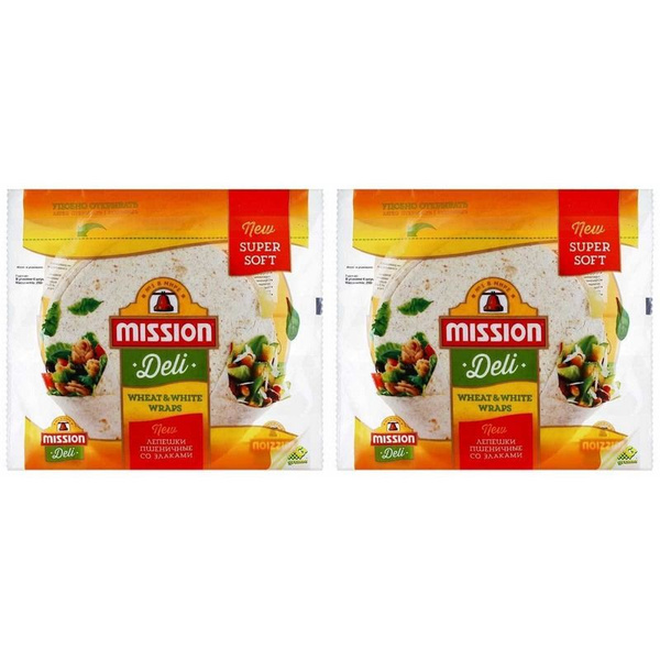Mission Пшеничные Лепешки Тортильи Wheat and White, 250 г, 2 уп ...