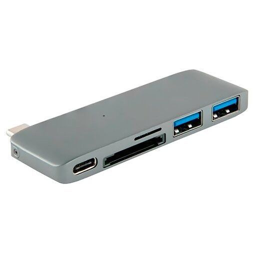 USB-концентратор Moonfish Multiport Type-C, разъемов: 3, серебристый ...