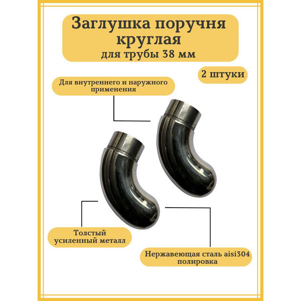 Заглушка поручня круглая для трубы 38 мм - купить с доставкой по ...