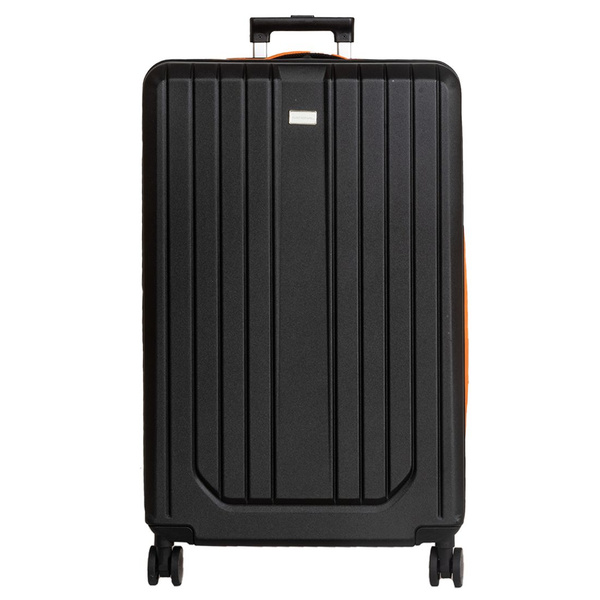 Чемодан Samsonite пластиковый СКЛАДНОЙ на колесах L black/orange из ABS ...