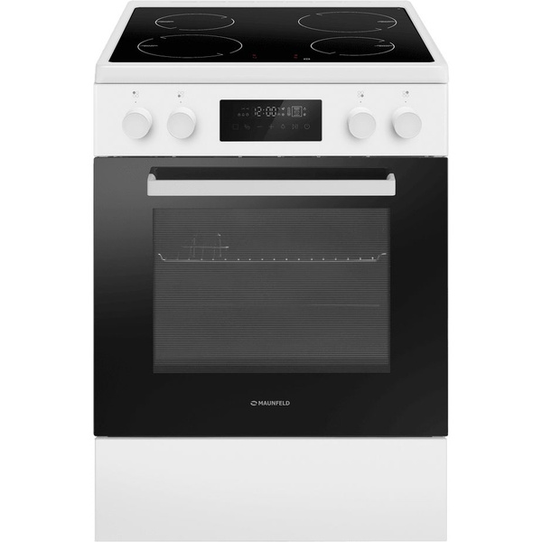 Электрическая плита MAUNFELD MIC611W01TD, стеклокерамика, 4 конфорки ...