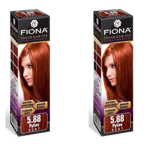 Fiona Крем-краска для волос, тон 5.88 Рубин, 2 уп. - купить с доставкой ...