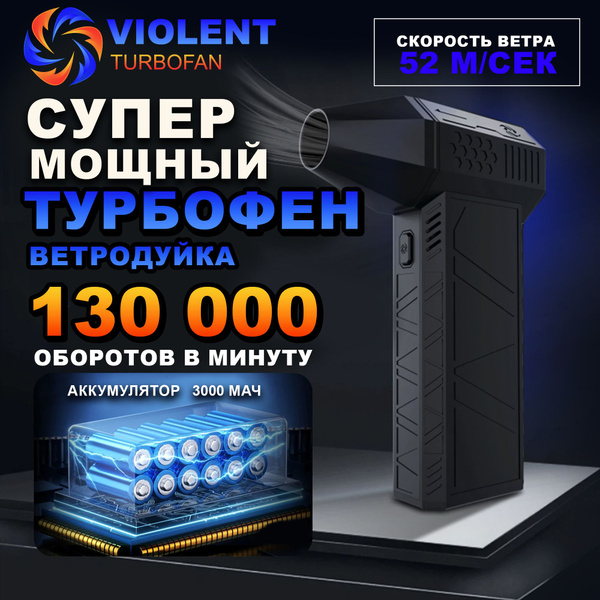 ветродуйка аккумуляторная (воздуходувка) - портативный высокомощный ...