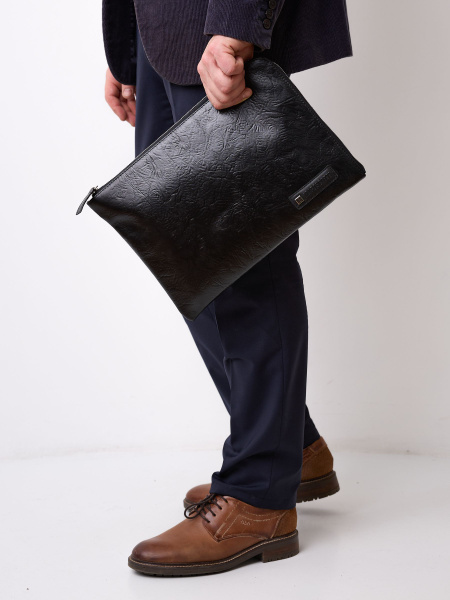 кожаная папка, адресная, для документов, офисная, на молнии, мягкая, А4 ...