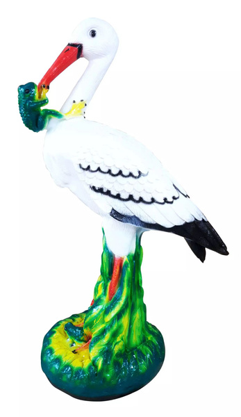 Садовая фигура из гипса Аист с лягушкой (770*500мм),390, На газон ...