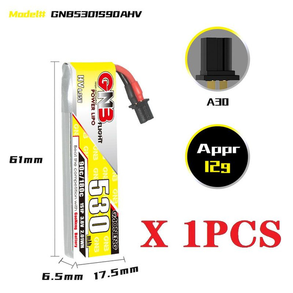 Оригинальный 1S GNB 3,8 В 530 мАч 90C/180C Lipo аккумулятор для ...
