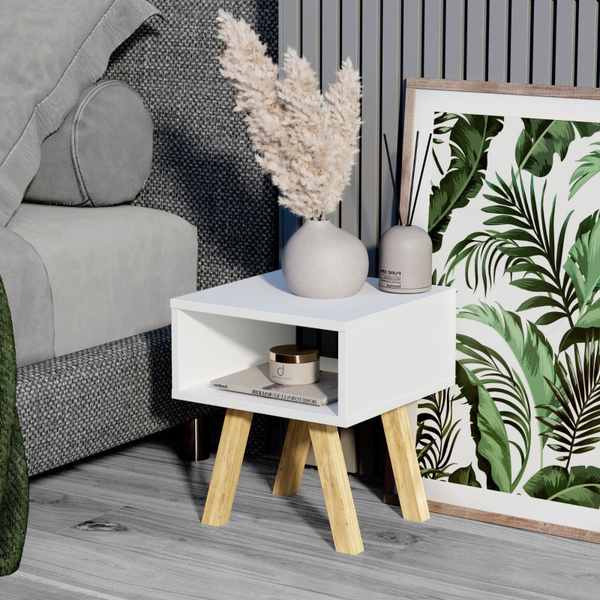 Тумба прикроватная ECOHOMEWOOD Прикроватная_Белый, 35x35x47 см - купить ...