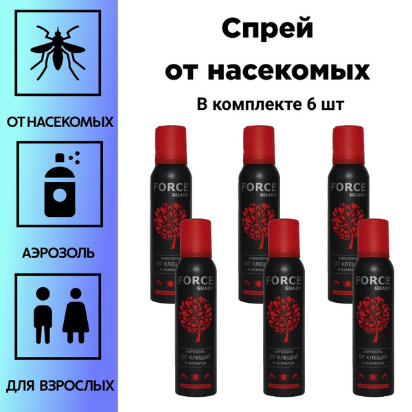 Аэрозоль от комаров и клещей 150мл Форс Гард 6/24 ДТ, 6 шт - купить с ...