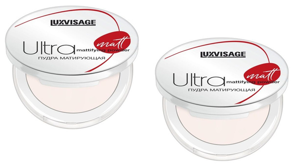 LuxVisage Пудра компактная Матирующая Ultra Matt Тон 101 Porcelain. 2шт ...