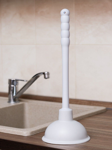 Вантуз вакуумный для раковины, туалета, душа, белый, d14 см, ручка 32см ...