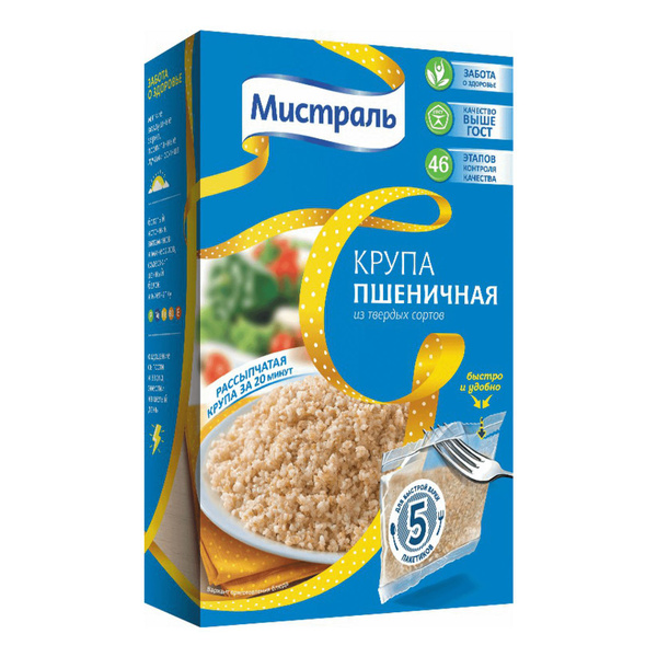 Крупа пшеничная Мистраль в варочных пакетиках 80 г х 5 шт 2уп - купить ...