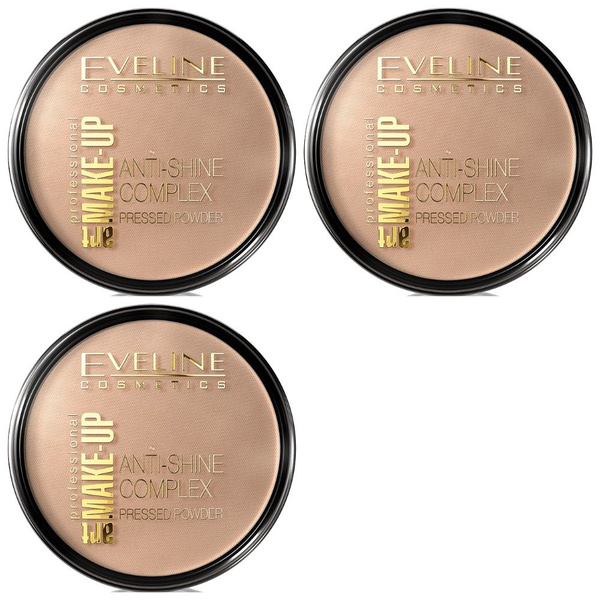 Eveline Пудра с шелком anti-shine complex 35 golden beige art ...
