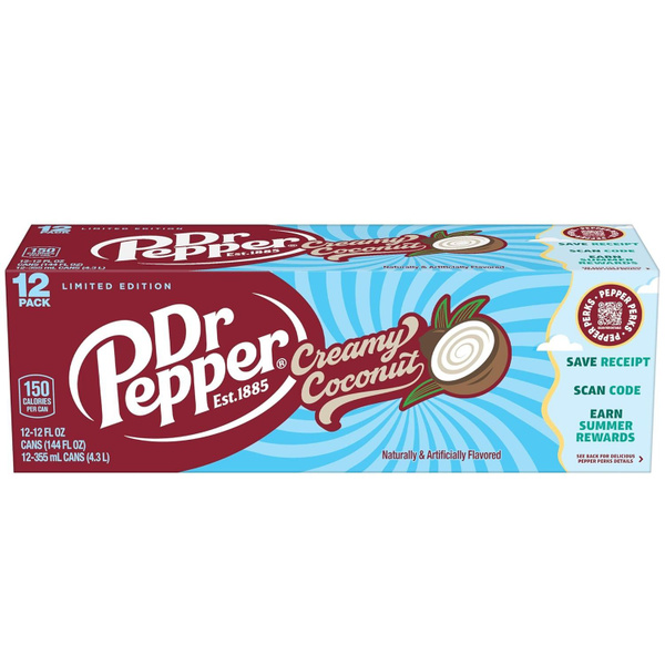 Газированный напиток Dr.Pepper Creamy Coconut (Доктор Пеппер) 12 шт по ...