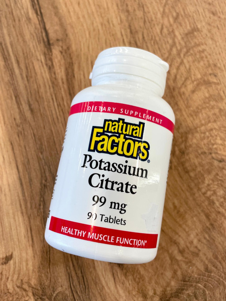 Potassium Citrate 99 мг (Цитрат Калия) 90 таблеток (Natural Factors ...