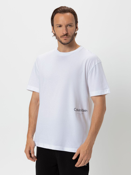 Футболка Мужской Calvin Klein супер белый, размер 48, 50 Хлопок Египет ...