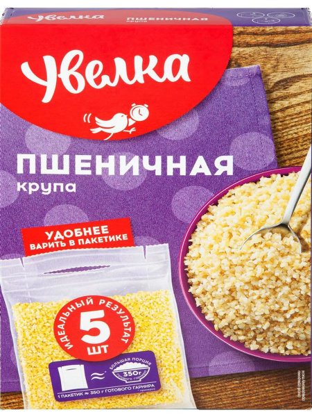 Крупа пшеничная УВЕЛКА в пакетиках, 5х80г, 5шт - купить с доставкой по ...