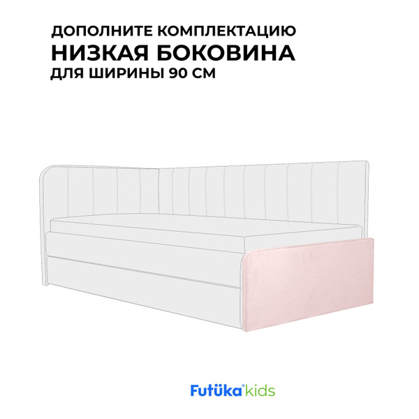 Характеристики Низкая боковина для диван-кровати Crecker шириной 90 см ...